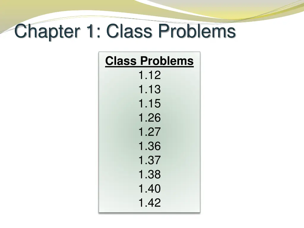 chapter 1 class problems