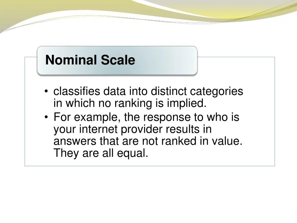 nominal scale
