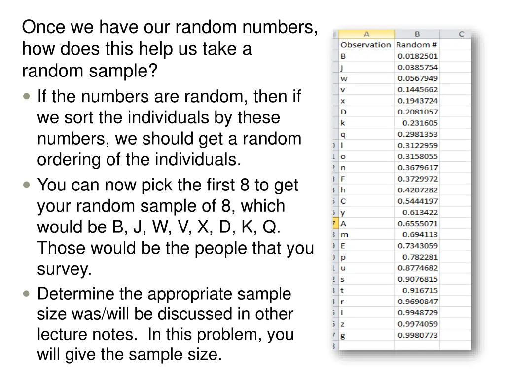 once we have our random numbers how does this