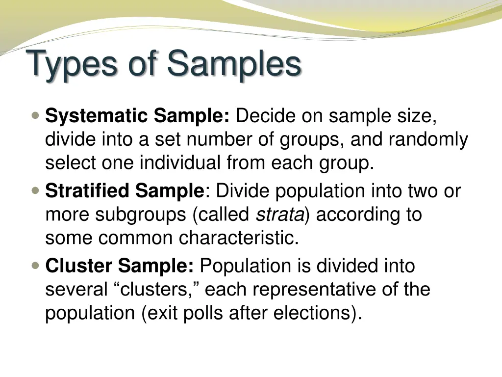 types of samples 1