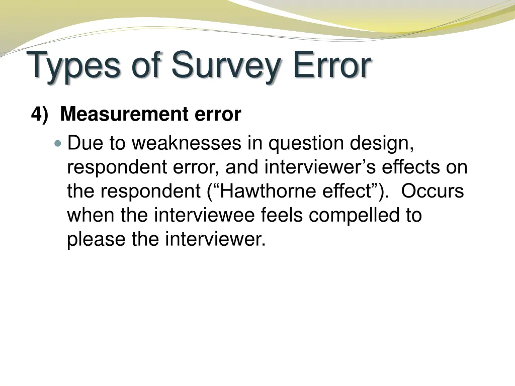 types of survey error 3