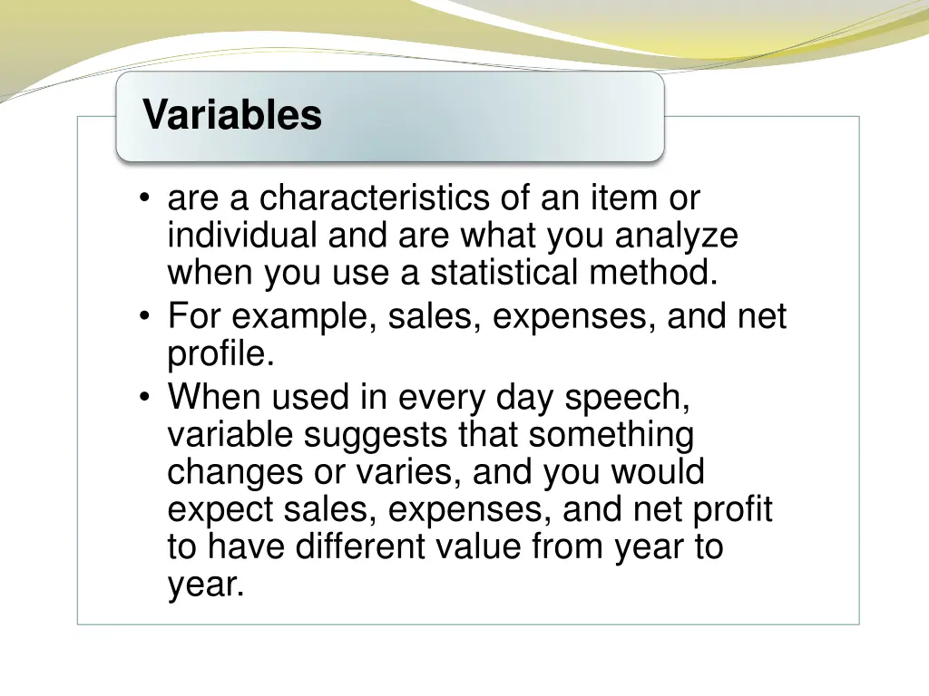 variables