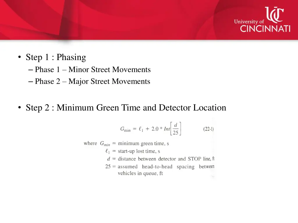 step 1 phasing phase 1 minor street movements