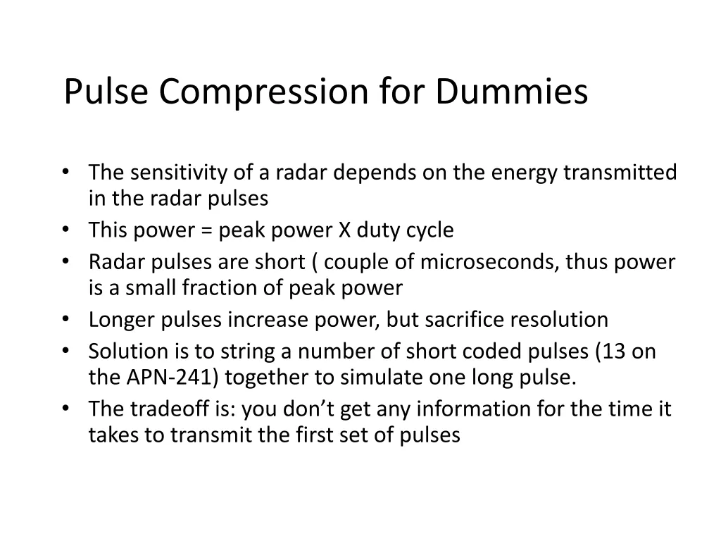 pulse compression for dummies