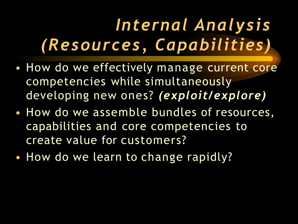 internal analysis resources capabilities