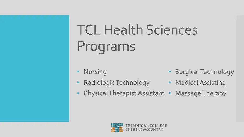 tcl health sciences programs