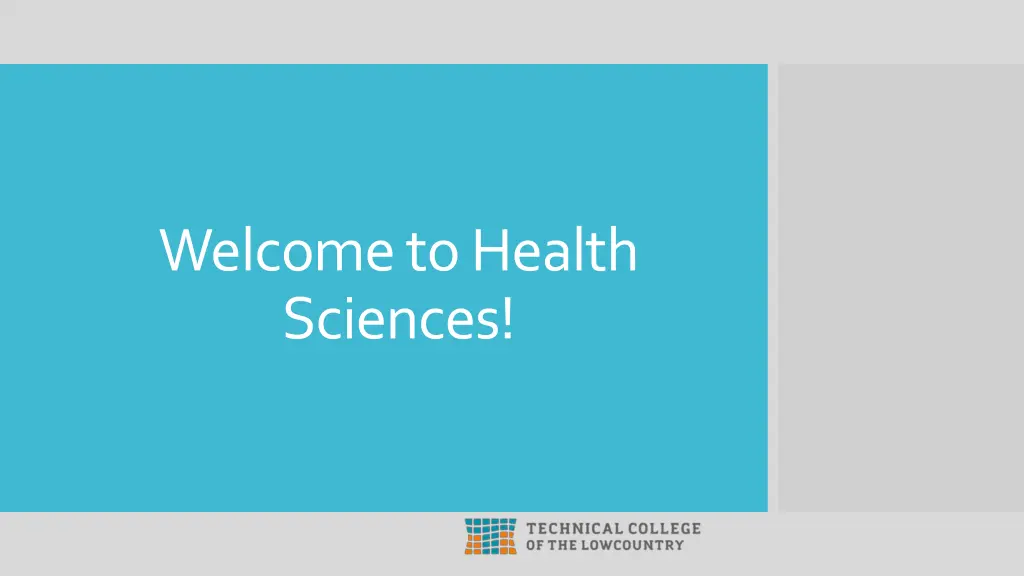 welcome to health sciences