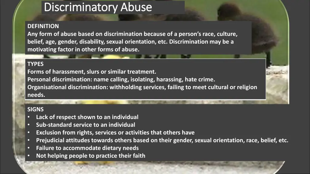 discriminatory discriminatory abuse