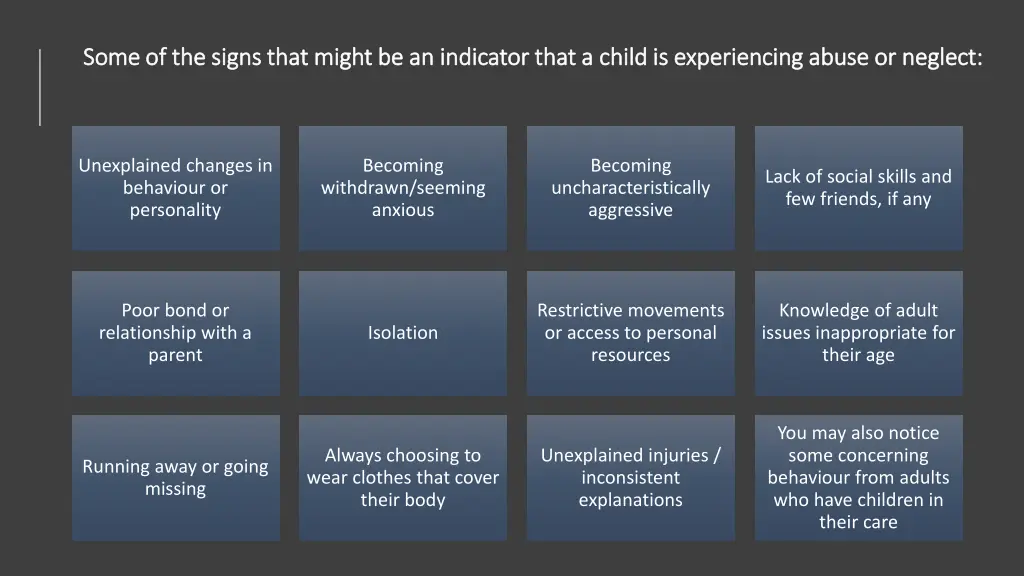 some of the signs that might be an indicator that