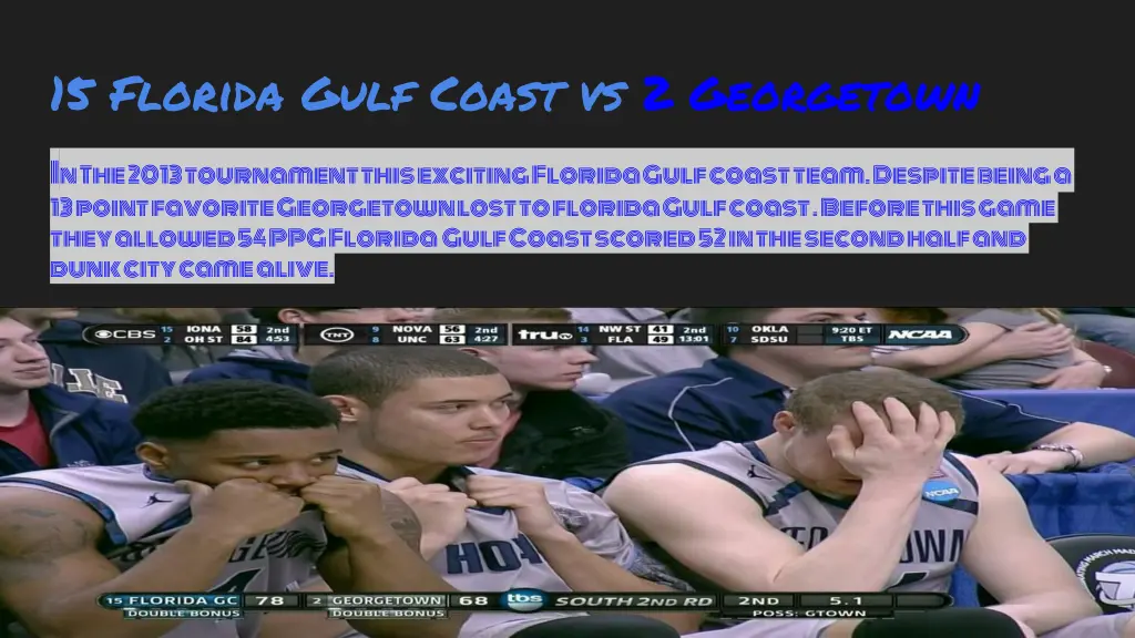 15 florida gulf coast vs 2 georgetown