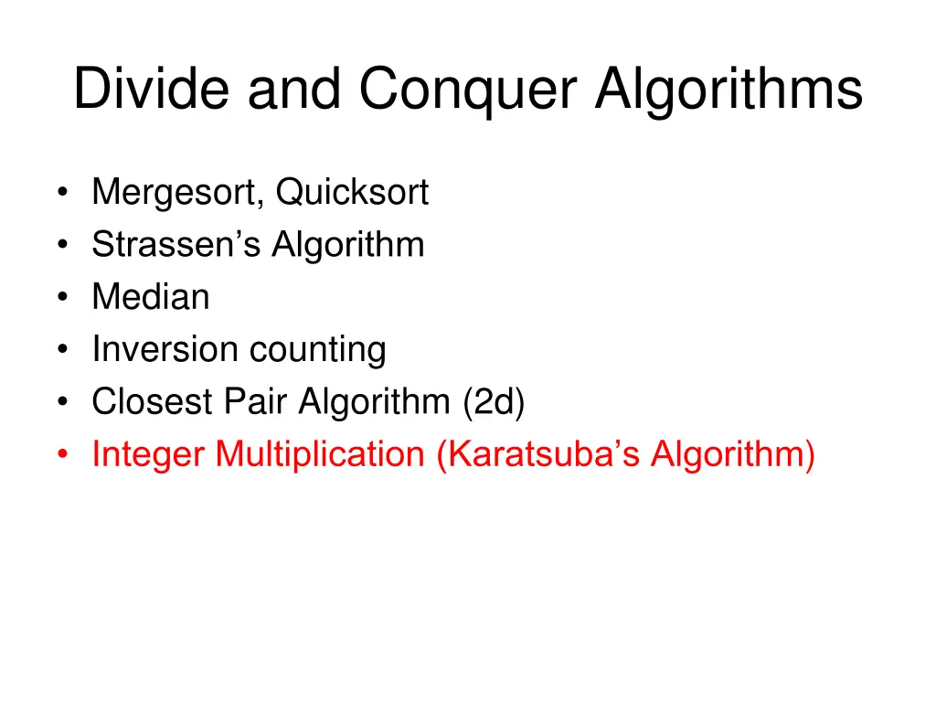 divide and conquer algorithms