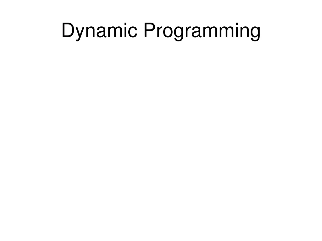 dynamic programming