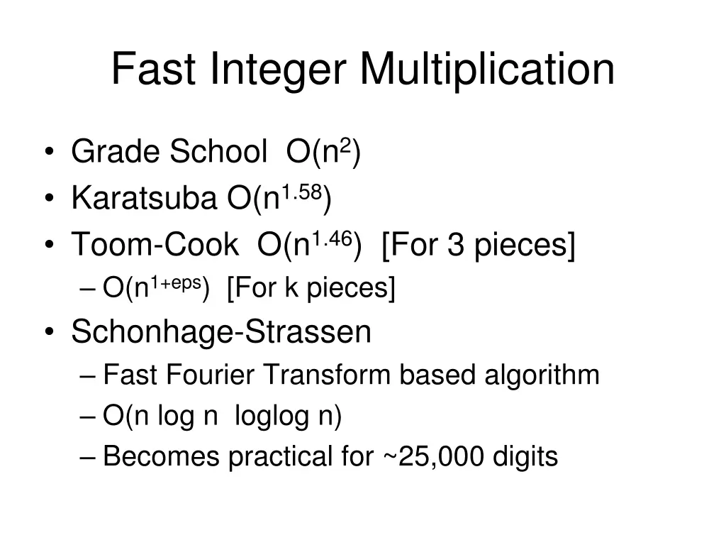 fast integer multiplication