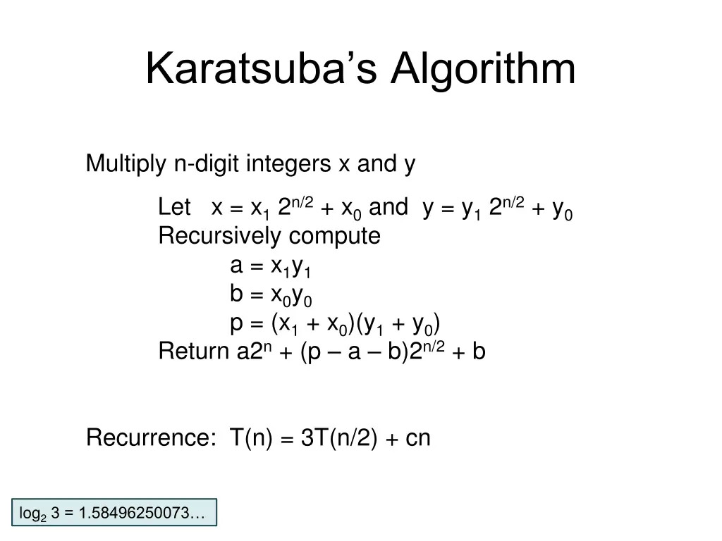 karatsuba s algorithm