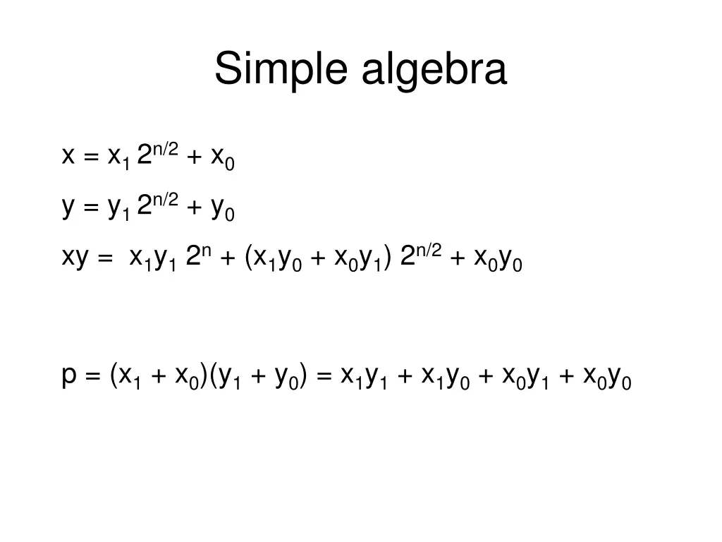simple algebra