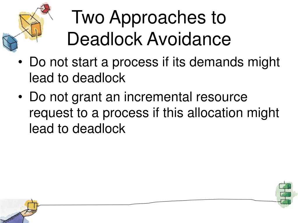 two approaches to deadlock avoidance do not start
