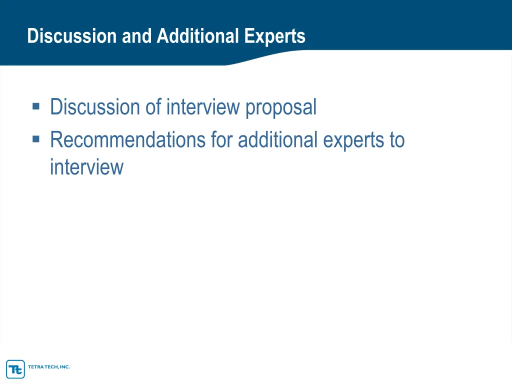 discussion and additional experts