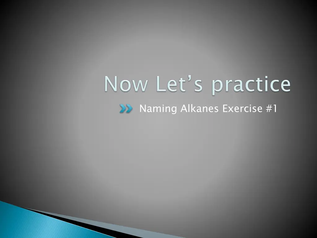 naming alkanes exercise 1