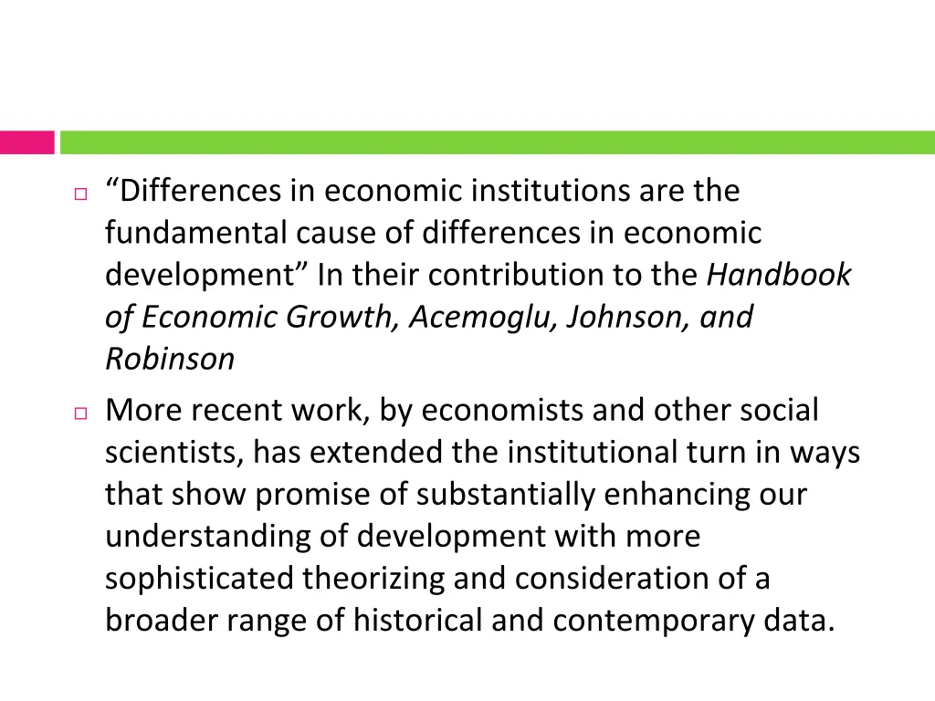 differences in economic institutions