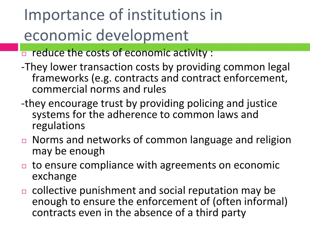 importance of institutions in economic