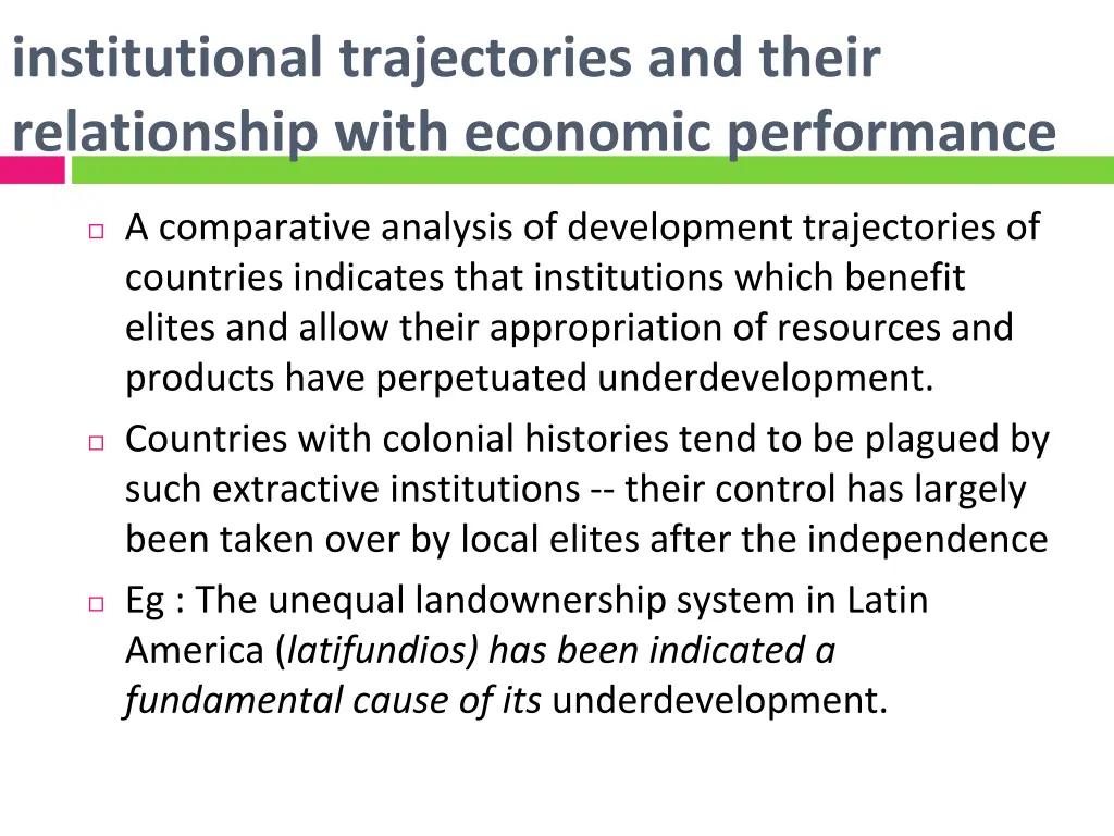 institutional trajectories and their relationship