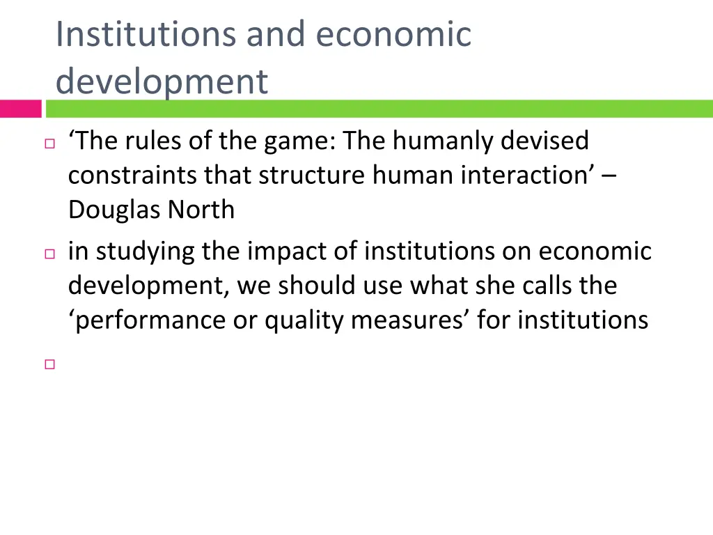 institutions and economic development