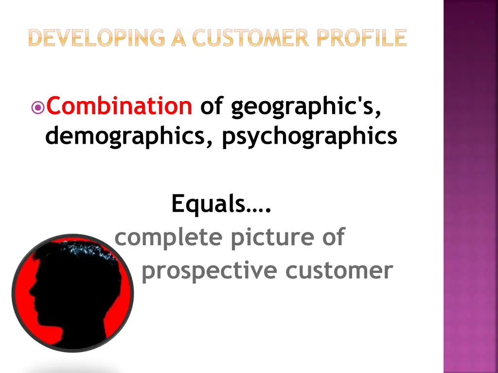 developing a customer profile