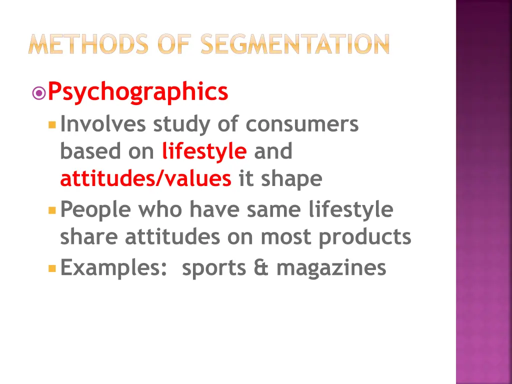methods of segmentation 1
