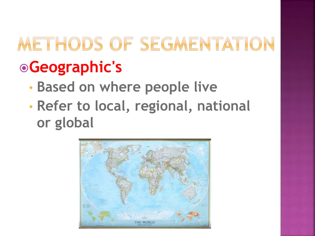 methods of segmentation geographic s based