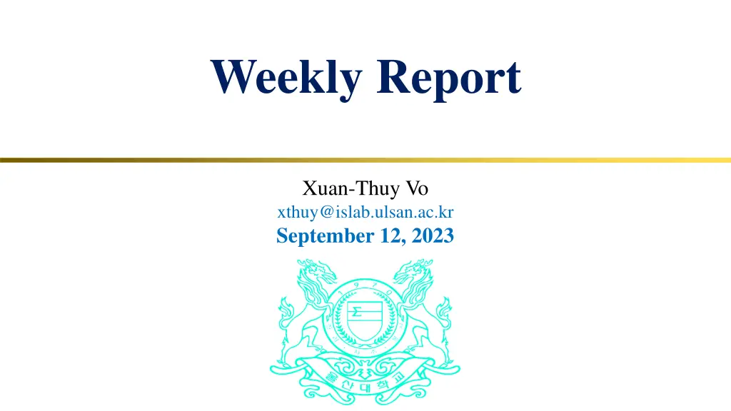 weekly report