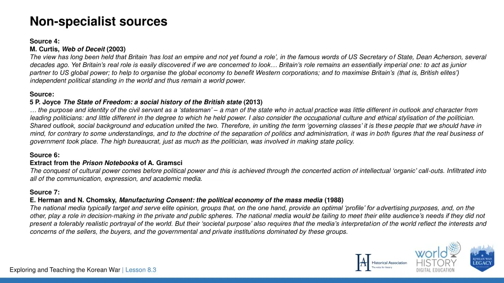 non specialist sources