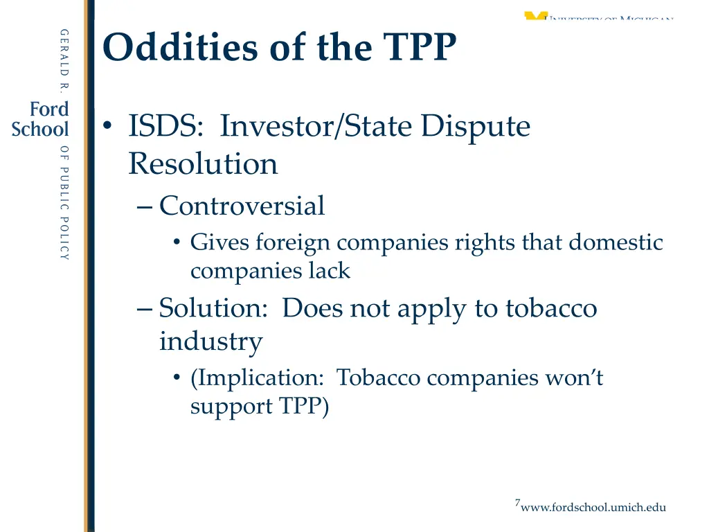 oddities of the tpp 1