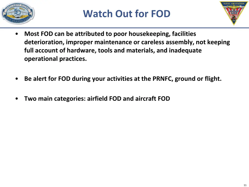 watch out for fod