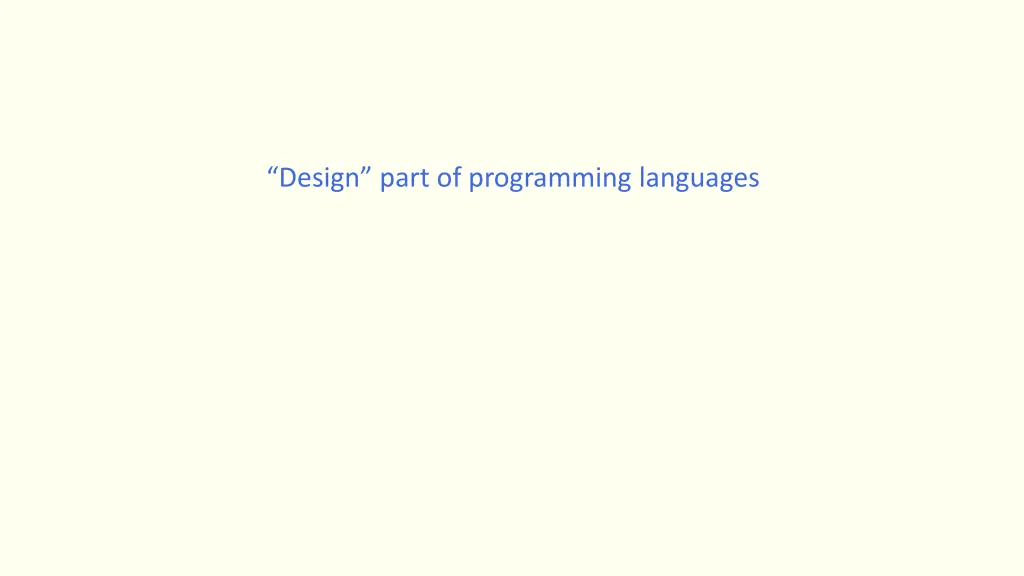 design part of programming languages