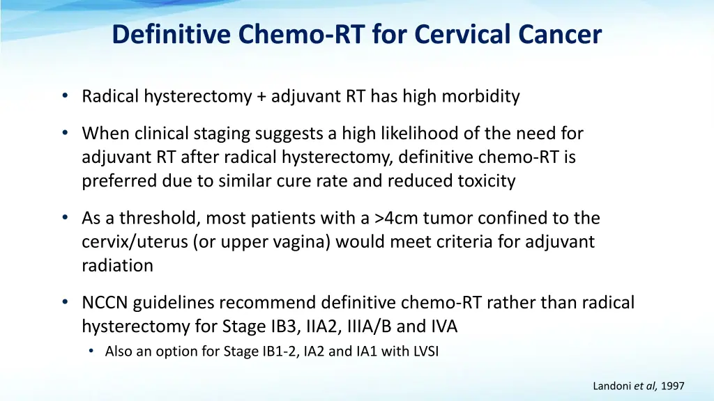 definitive chemo rt for cervical cancer
