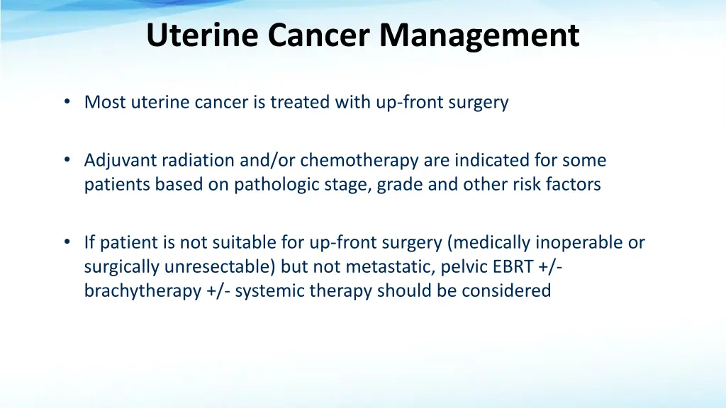 uterine cancer management
