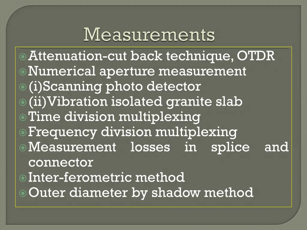 attenuation cut back technique otdr numerical