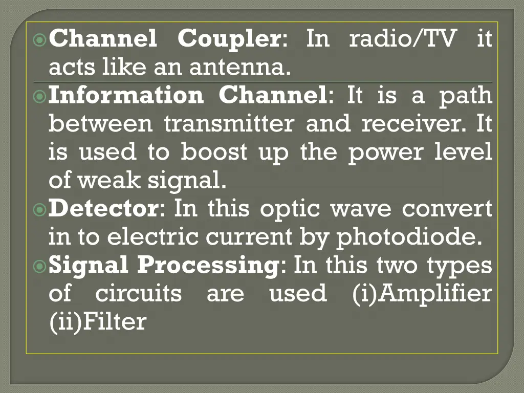 channel coupler in radio tv it acts like