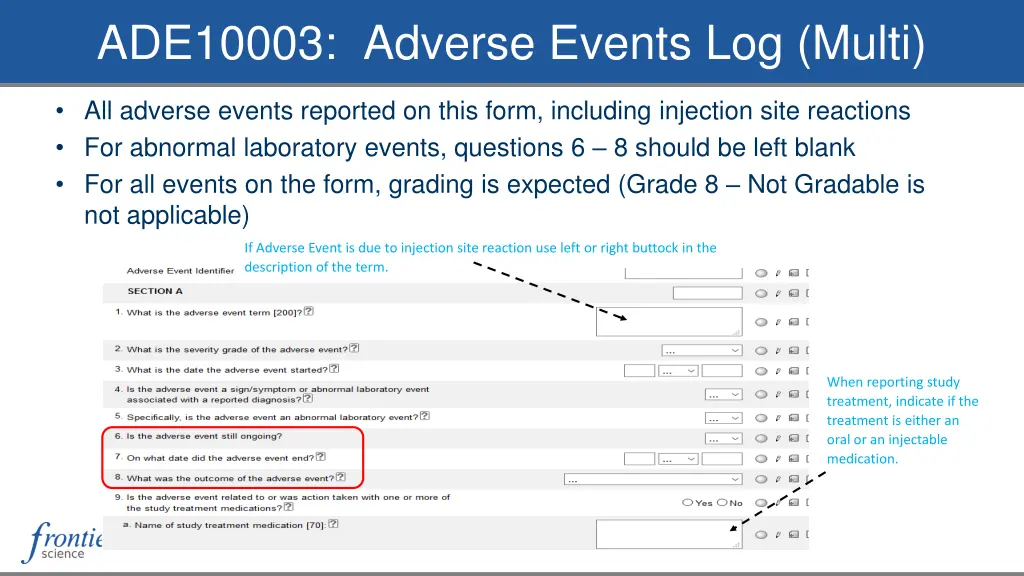 ade10003 adverse events log multi