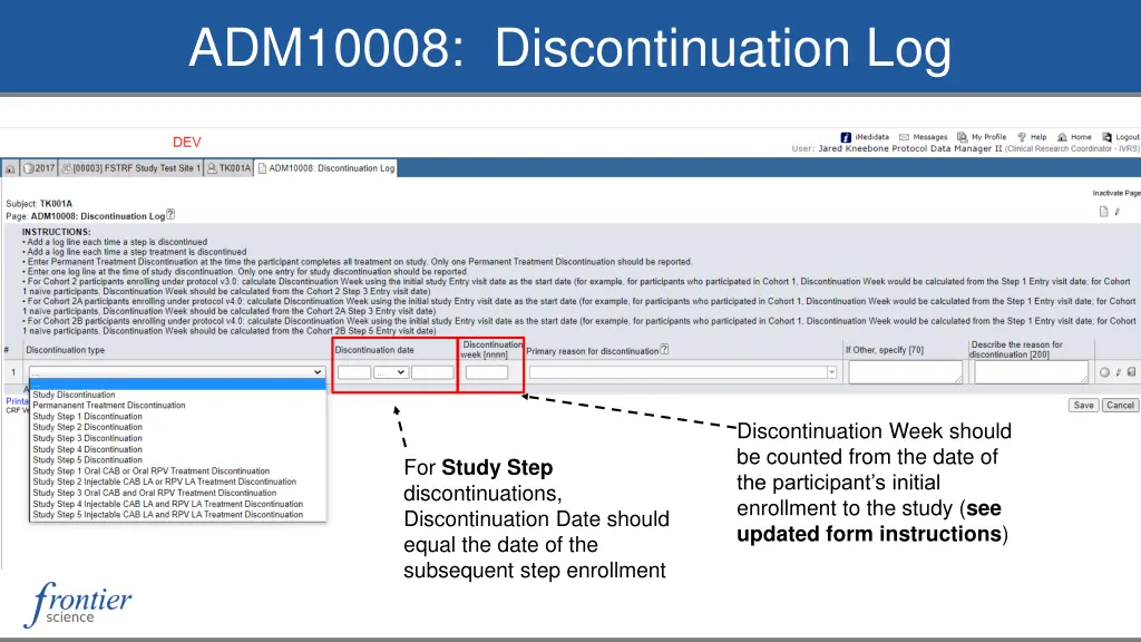 adm10008 discontinuation log