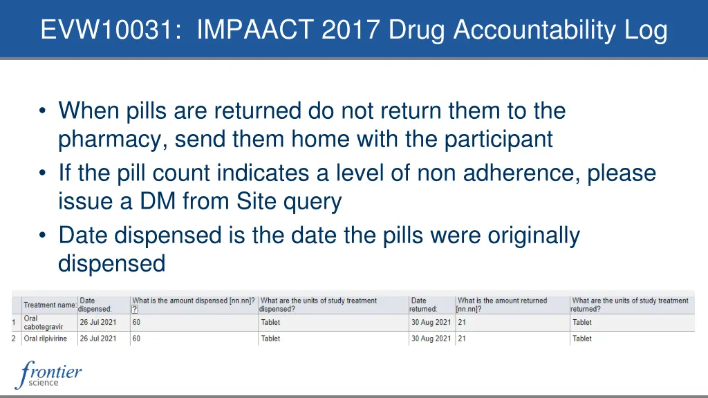 evw10031 impaact 2017 drug accountability log
