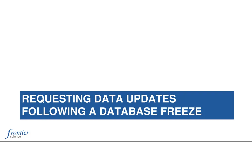 requesting data updates following a database