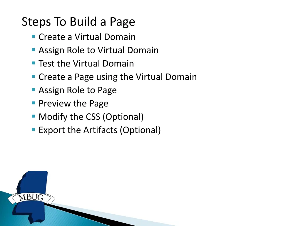 steps to build a page create a virtual domain