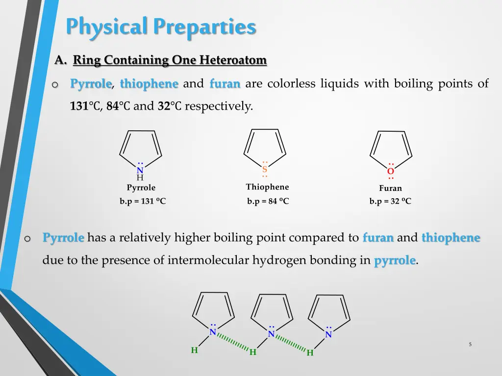physical preparties a ring containing