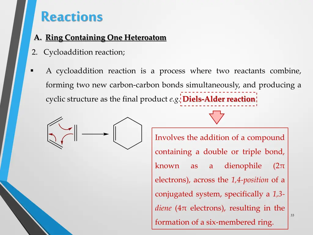 reactions a ring containing one heteroatom 2