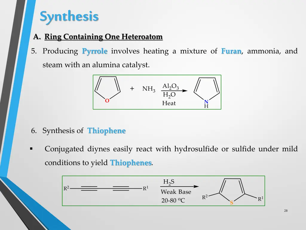 synthesis a ring containing one heteroatom 7