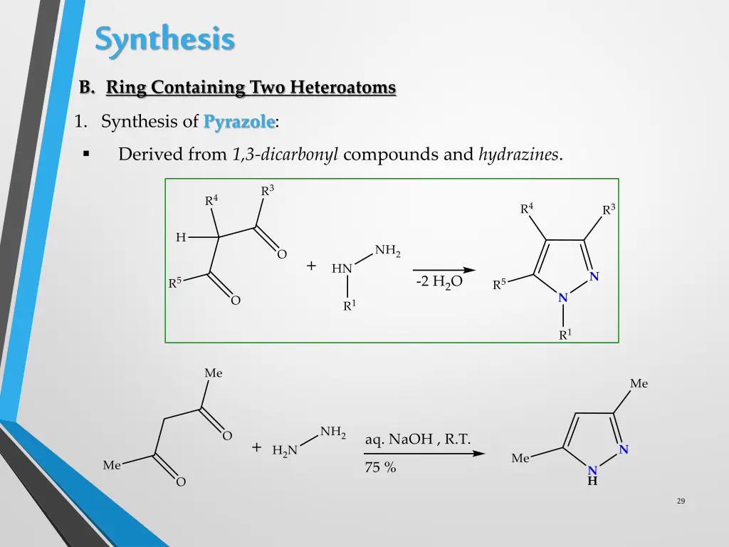 synthesis b ring containing two heteroatoms