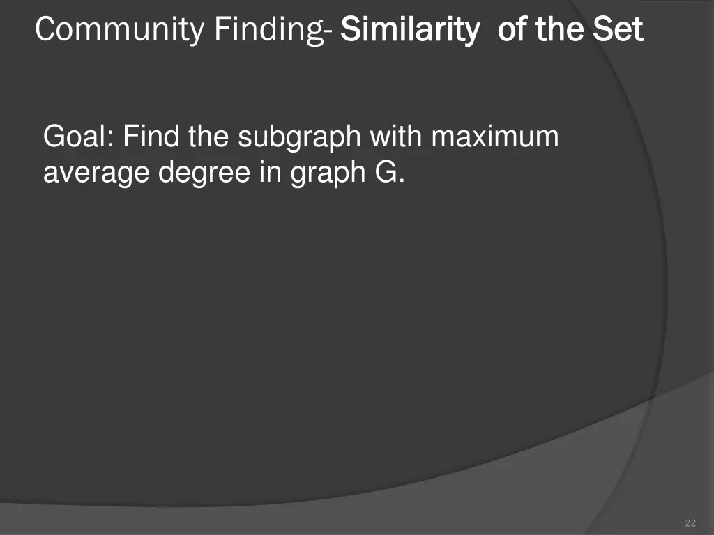 community finding similarity of the set