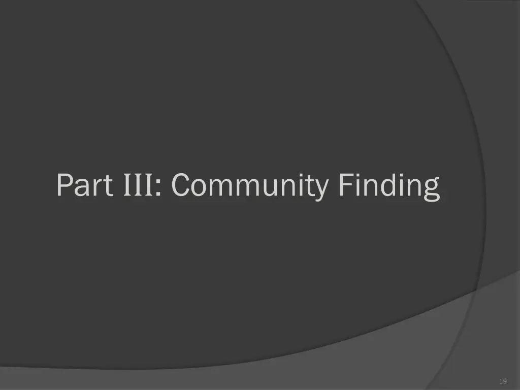 part community finding