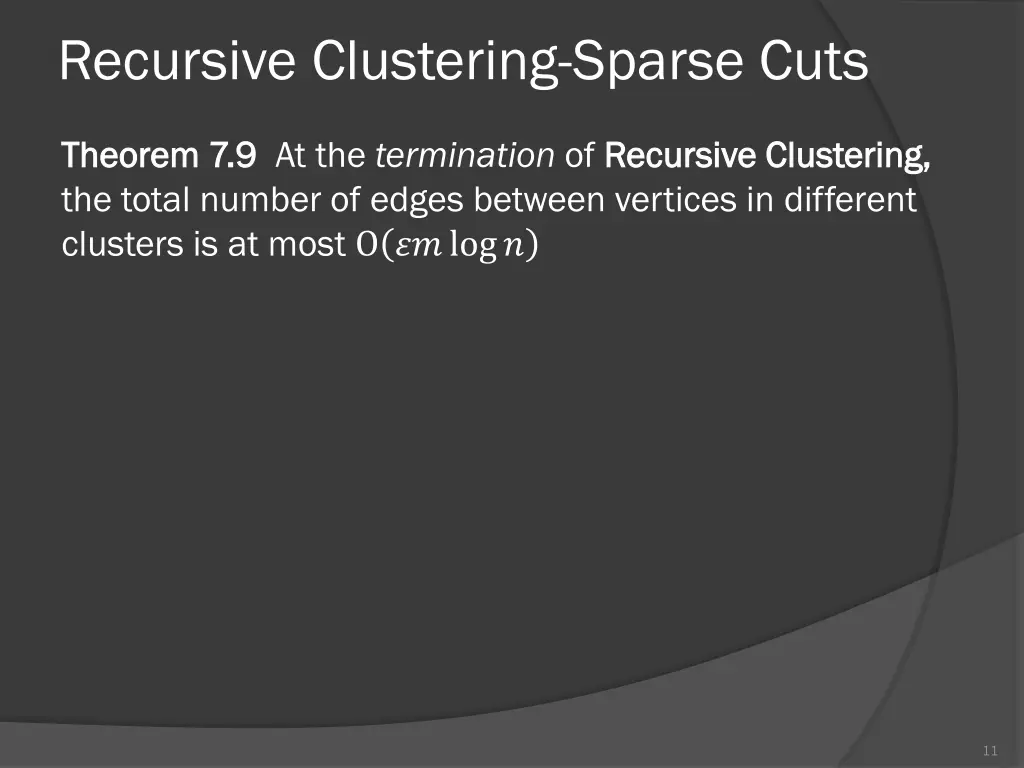 recursive clustering sparse cuts 4